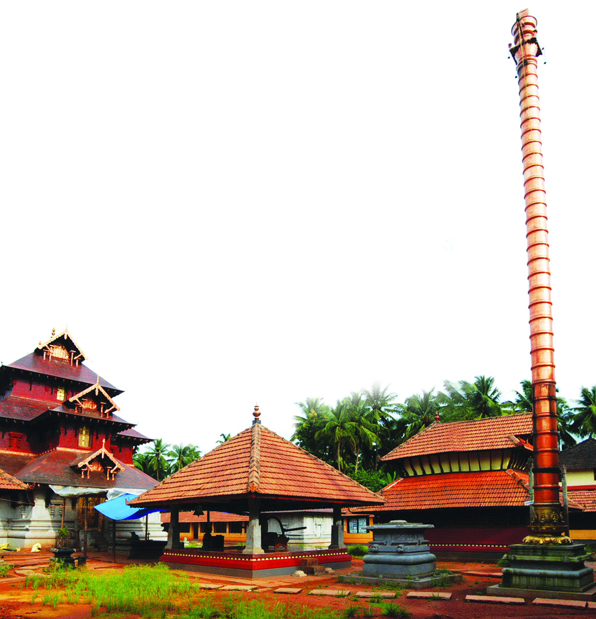 View of donated Dhwaja Sthambha of Vittal Panchalingeshwara Temple